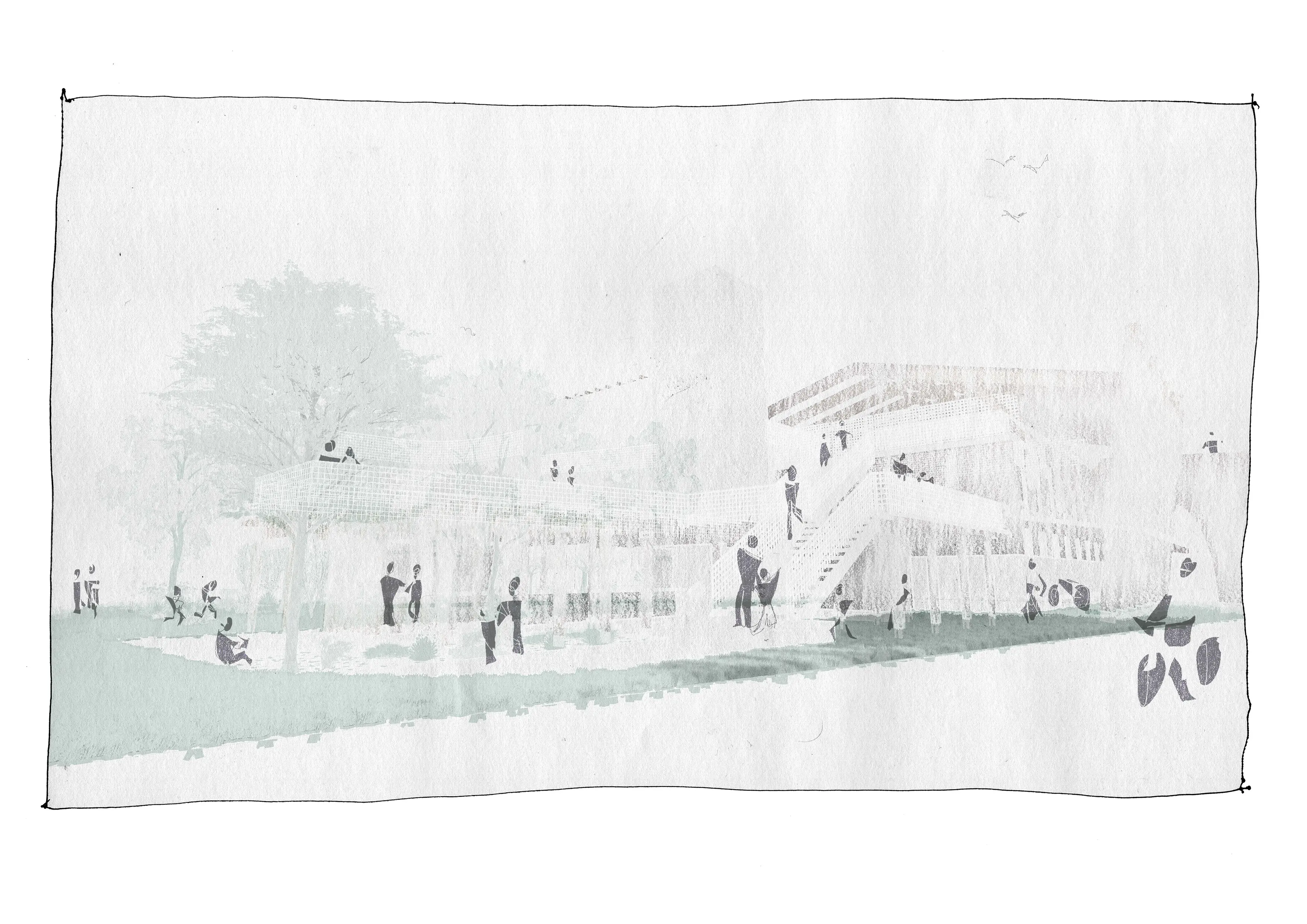 Civic Centre Perspective Sketch